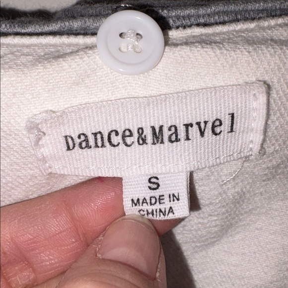 Dance & Marvel White and Gray Distressed Denim Jacket - Picture 2 of 6